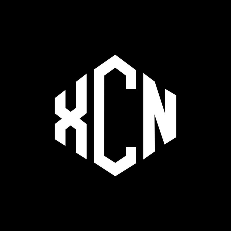 XCN letter logo design with polygon shape. XCN polygon and cube shape logo design. XCN hexagon vector logo template white and black colors. XCN monogram, business and real estate logo.