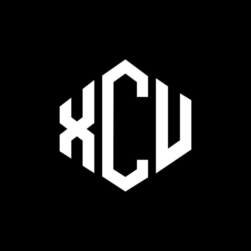 diseño de logotipo de letra xcu con forma de polígono. diseño de logotipo en forma de cubo y polígono xcu. xcu hexágono vector logo plantilla colores blanco y negro. monograma xcu, logotipo comercial e inmobiliario.