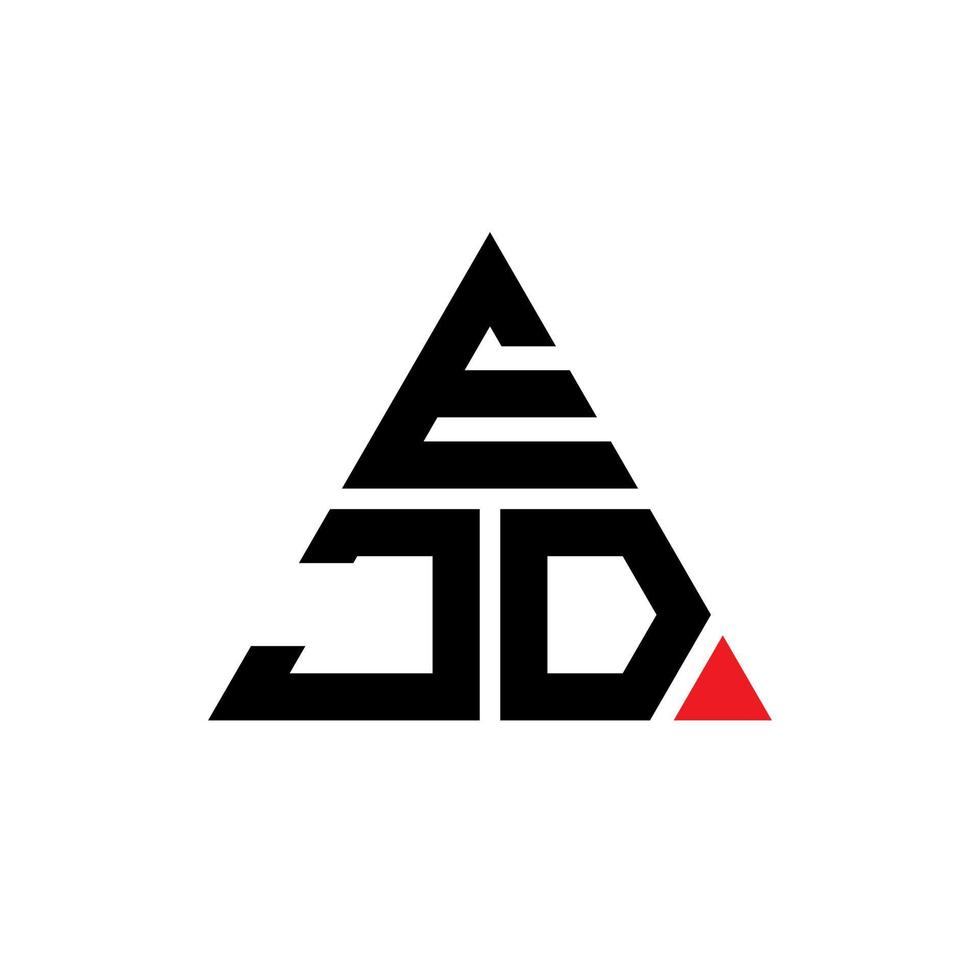 diseño de logotipo de letra triangular ejd con forma de triángulo. monograma de diseño del logotipo del triángulo ejd. plantilla de logotipo de vector de triángulo ejd con color rojo. logotipo triangular ejd logotipo simple, elegante y lujoso.