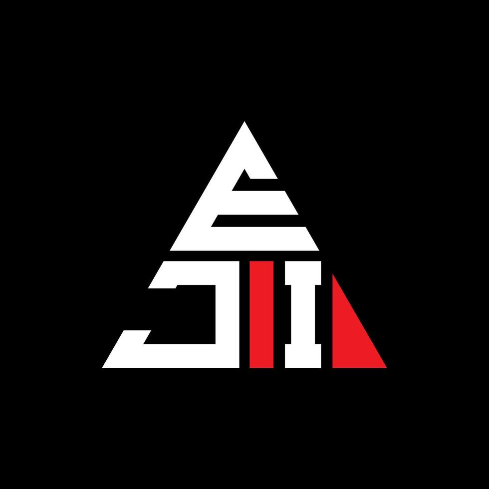 EJI triangle letter logo design with triangle shape. EJI triangle logo design monogram. EJI triangle vector logo template with red color. EJI triangular logo Simple, Elegant, and Luxurious Logo.