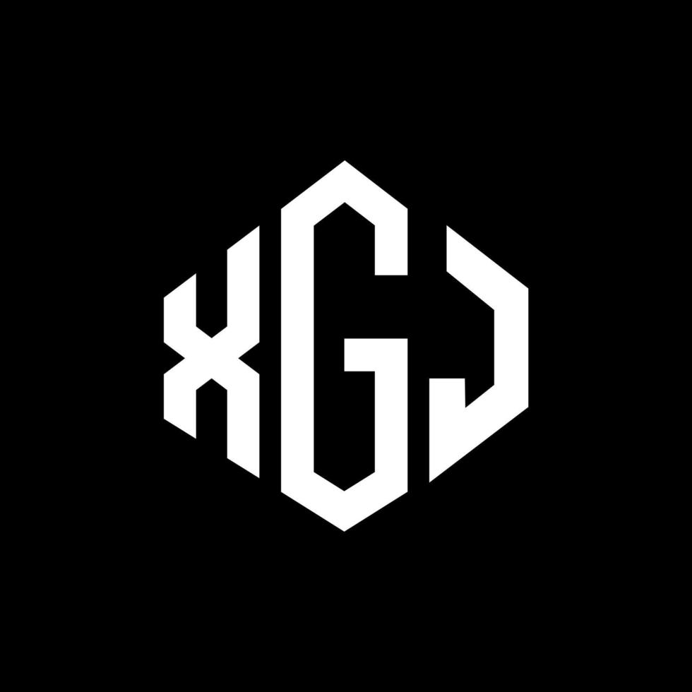 XGJ letter logo design with polygon shape. XGJ polygon and cube shape logo design. XGJ hexagon vector logo template white and black colors. XGJ monogram, business and real estate logo.