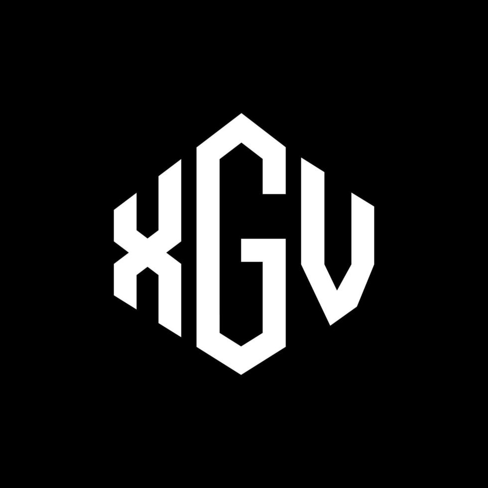 XGV letter logo design with polygon shape. XGV polygon and cube shape logo design. XGV hexagon vector logo template white and black colors. XGV monogram, business and real estate logo.