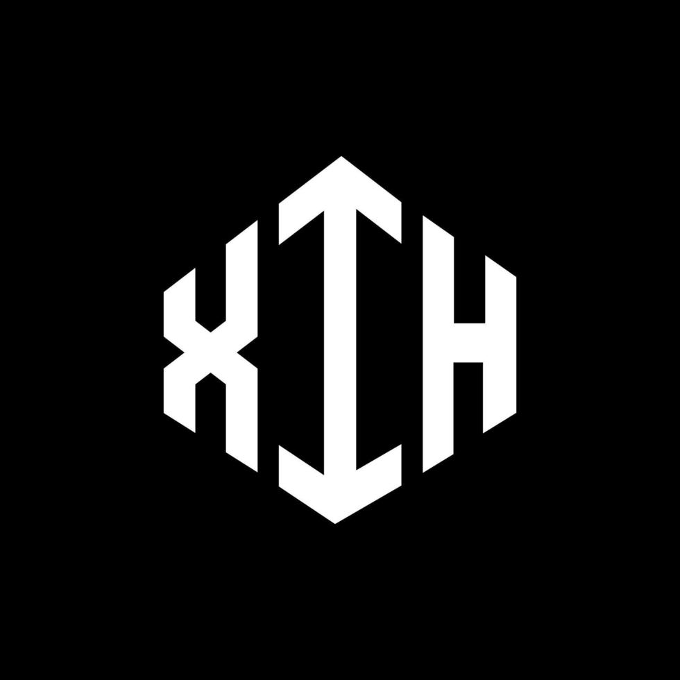 diseño de logotipo de letra xih con forma de polígono. diseño de logotipo en forma de cubo y polígono xih. xih hexágono vector logo plantilla colores blanco y negro. monograma xih, logotipo comercial e inmobiliario.