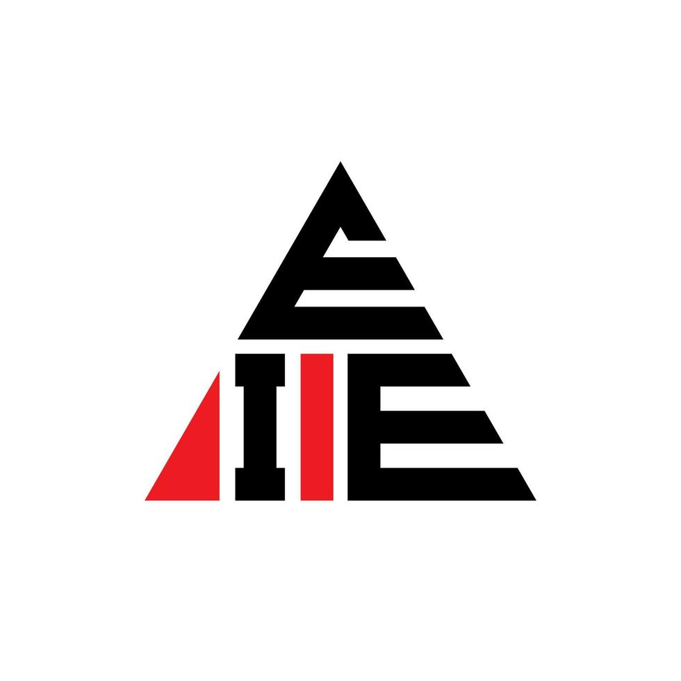 eie diseño de logotipo de letra triangular con forma de triángulo. monograma de diseño del logotipo del triángulo eie. plantilla de logotipo de vector de triángulo eie con color rojo. eie logo triangular logo simple, elegante y lujoso.