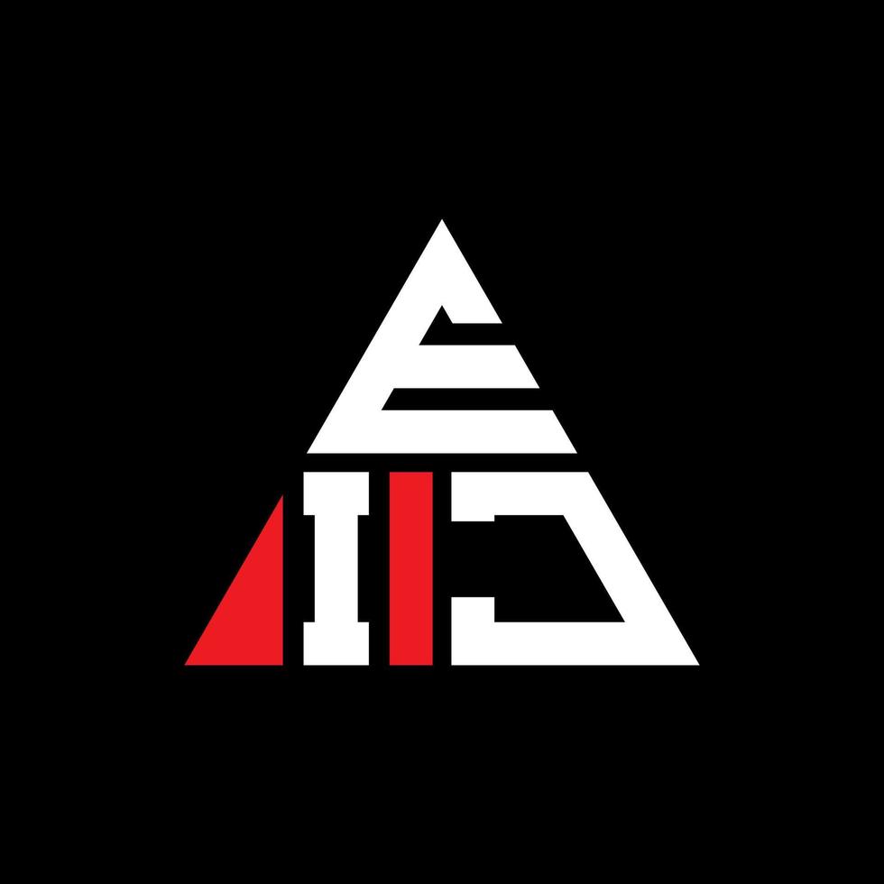 EIJ triangle letter logo design with triangle shape. EIJ triangle logo design monogram. EIJ triangle vector logo template with red color. EIJ triangular logo Simple, Elegant, and Luxurious Logo.