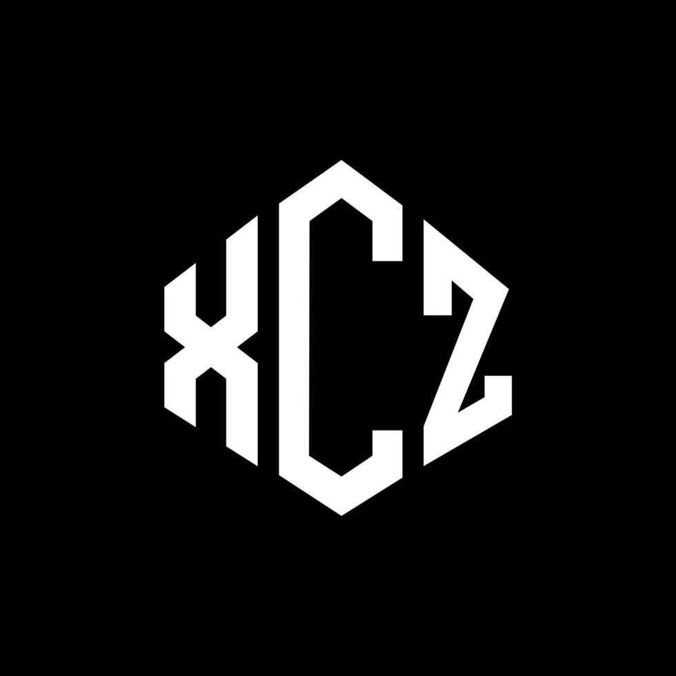 diseño de logotipo de letra xcz con forma de polígono. diseño de logotipo en forma de cubo y polígono xcz. xcz hexágono vector logo plantilla colores blanco y negro. monograma xcz, logotipo comercial e inmobiliario.