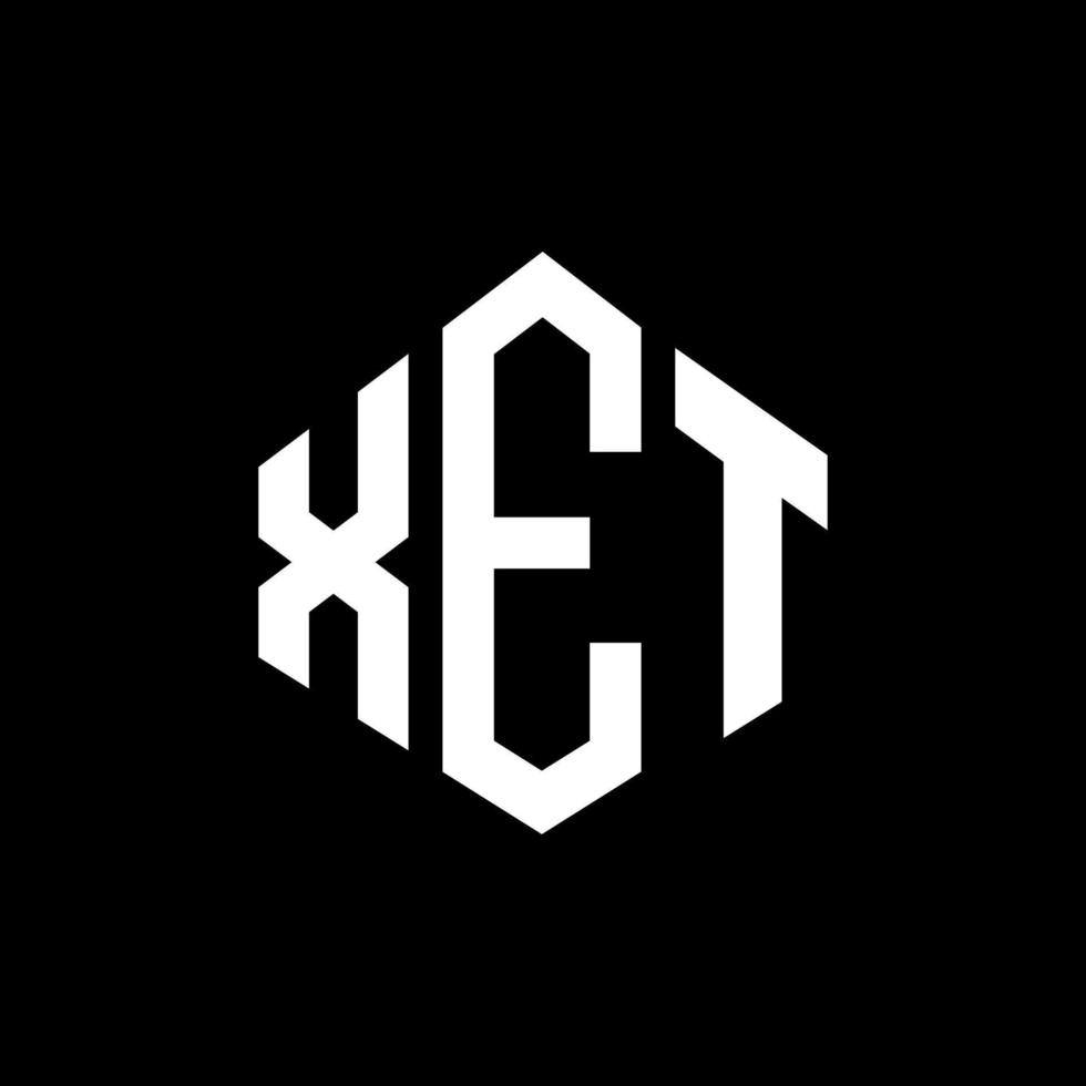 diseño de logotipo de letra xet con forma de polígono. xet polígono y diseño de logotipo en forma de cubo. xet hexágono vector logo plantilla colores blanco y negro. monograma xet, logo comercial e inmobiliario.