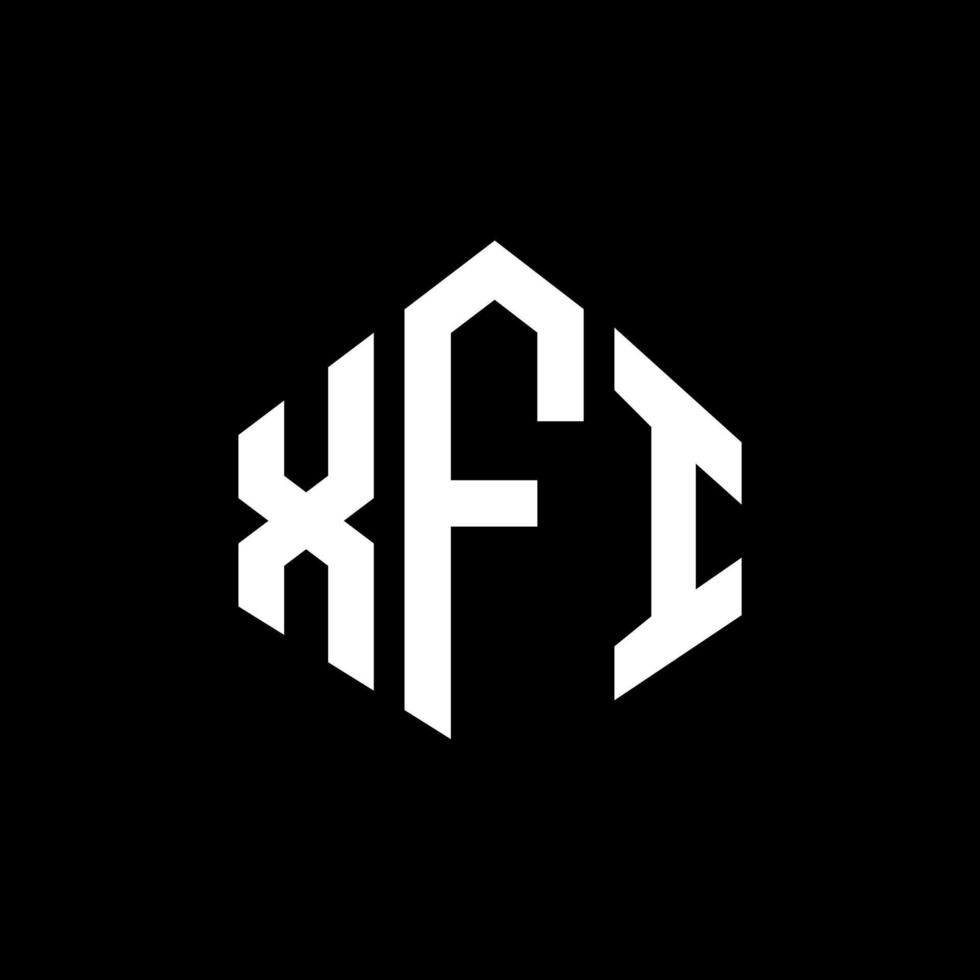 diseño de logotipo de letra xfi con forma de polígono. diseño de logotipo en forma de cubo y polígono xfi. xfi hexágono vector logo plantilla colores blanco y negro. Monograma xfi, logotipo empresarial y inmobiliario.
