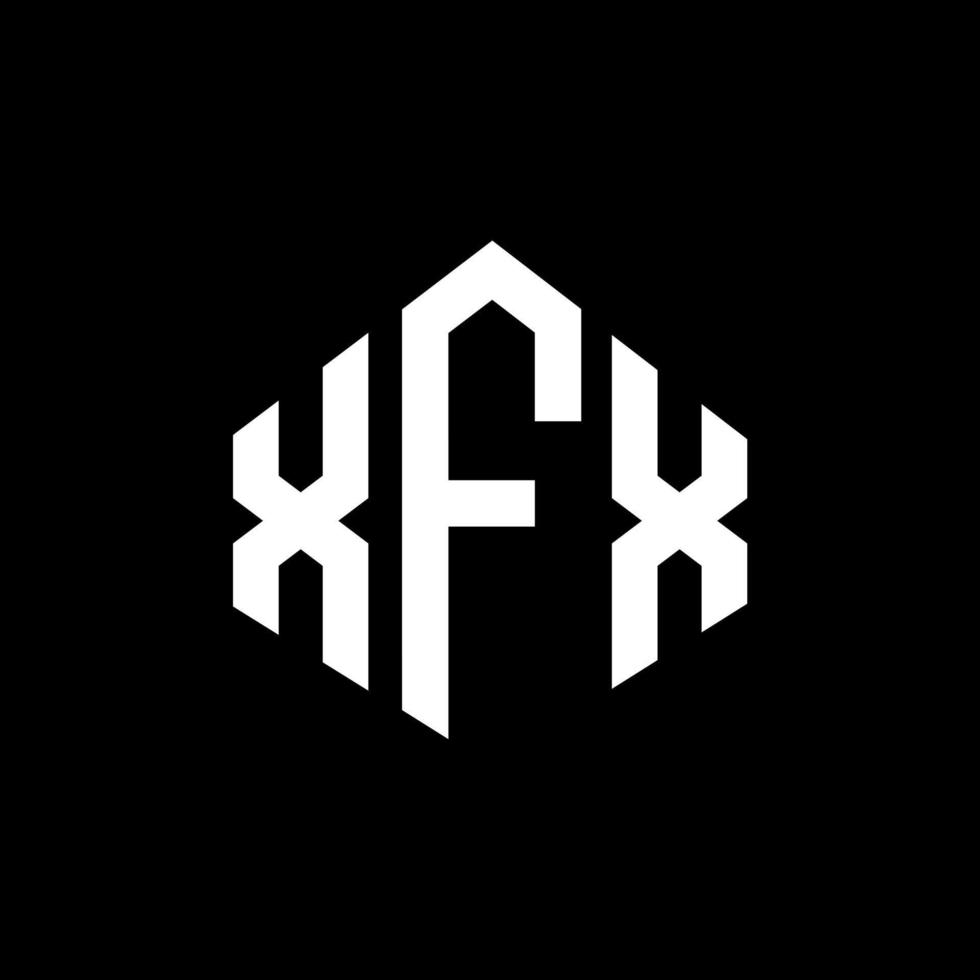 diseño de logotipo de letra xfx con forma de polígono. Diseño de logotipo en forma de cubo y polígono xfx. xfx hexágono vector logo plantilla colores blanco y negro. Monograma xfx, logotipo empresarial y inmobiliario.