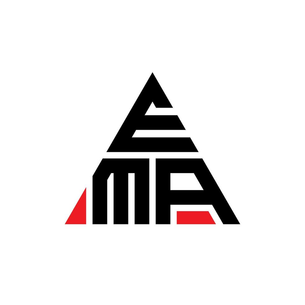 diseño de logotipo de letra triangular ema con forma de triángulo. monograma de diseño de logotipo de triángulo ema. plantilla de logotipo de vector de triángulo ema con color rojo. logotipo triangular ema logotipo simple, elegante y lujoso.