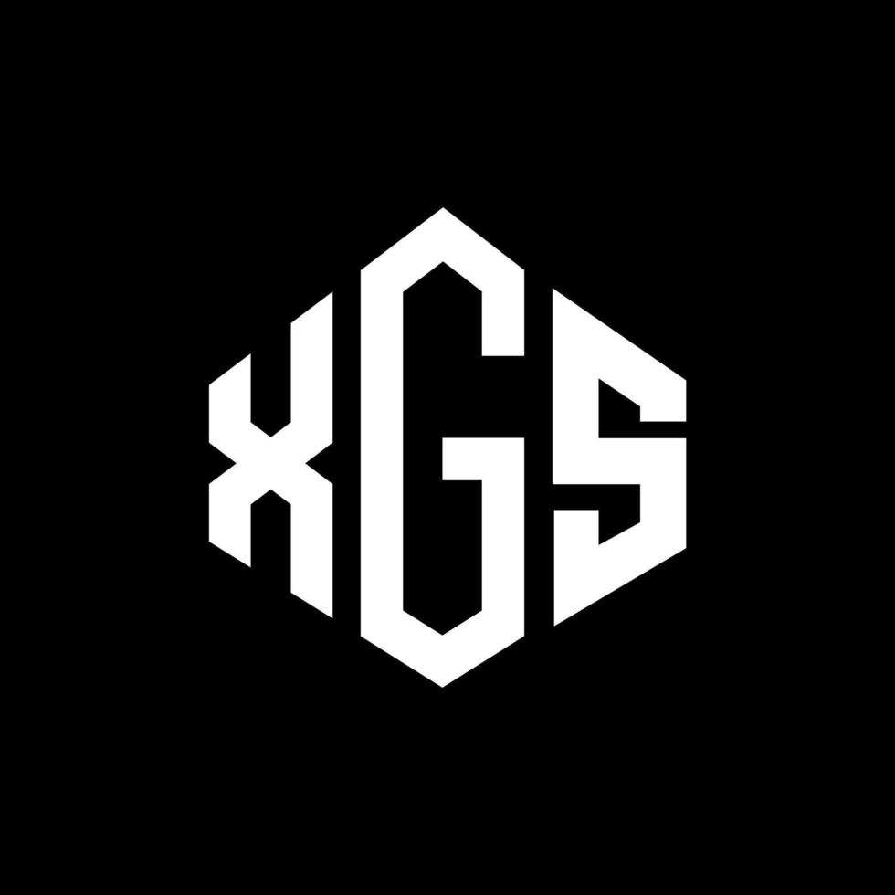 XGS letter logo design with polygon shape. XGS polygon and cube shape logo design. XGS hexagon vector logo template white and black colors. XGS monogram, business and real estate logo.