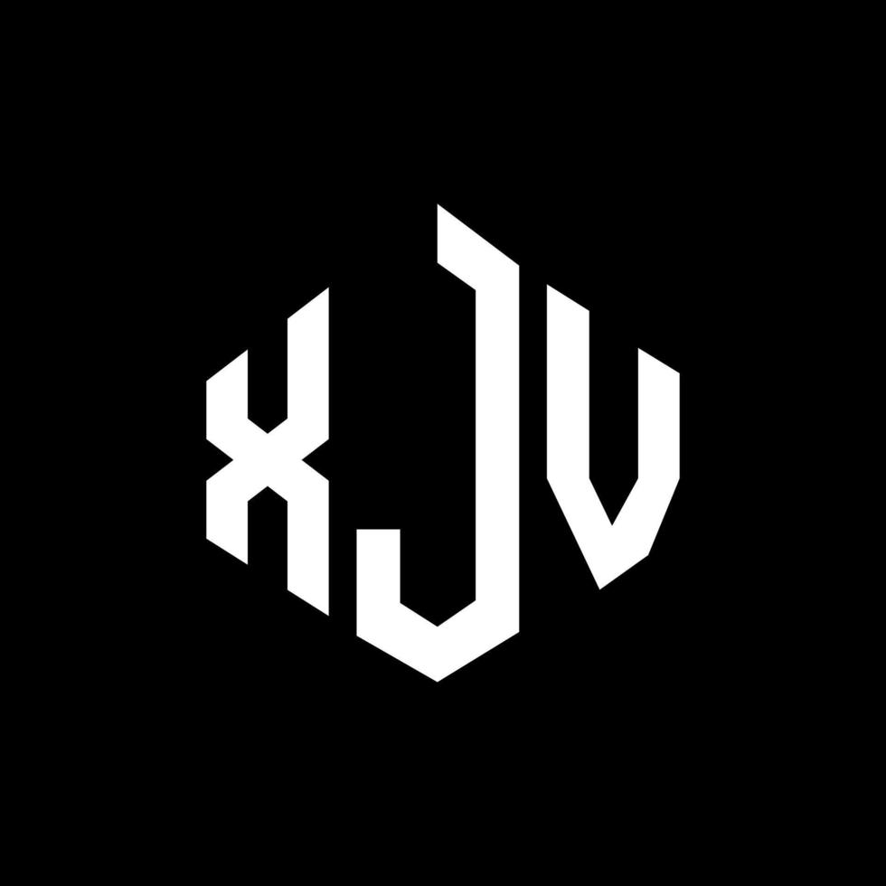 XJV letter logo design with polygon shape. XJV polygon and cube shape logo design. XJV hexagon vector logo template white and black colors. XJV monogram, business and real estate logo.