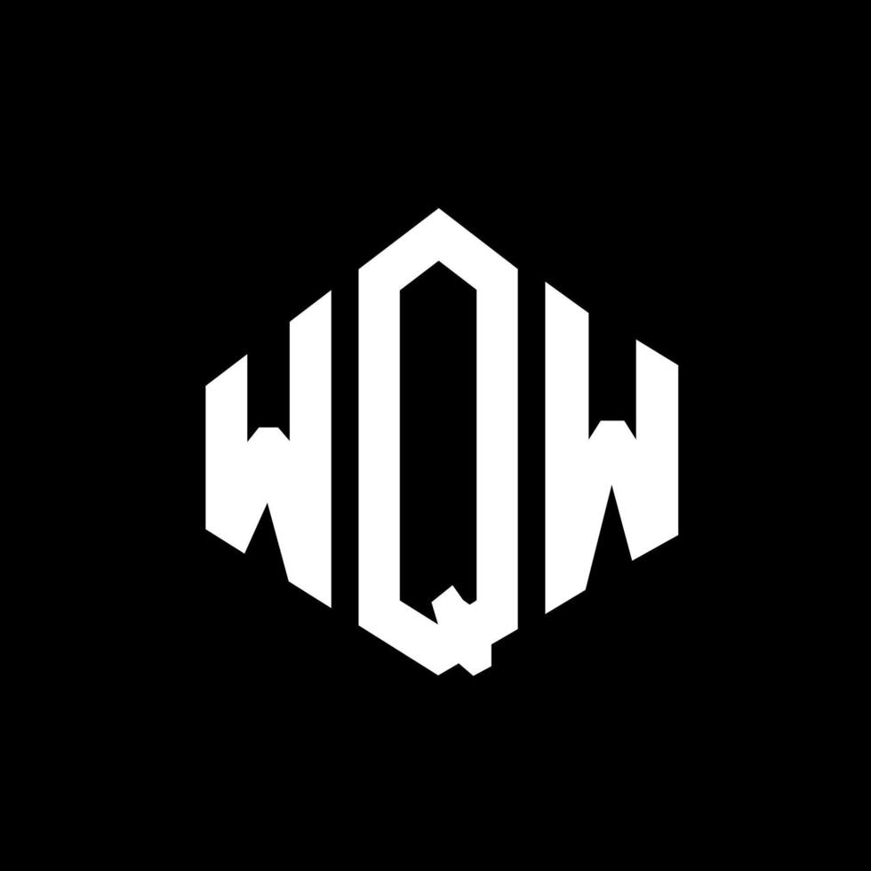 WQW letter logo design with polygon shape. WQW polygon and cube shape logo design. WQW hexagon vector logo template white and black colors. WQW monogram, business and real estate logo.