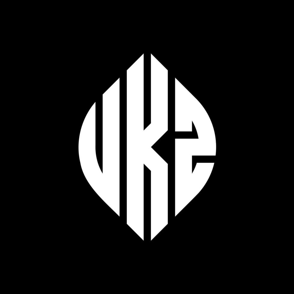 diseño de logotipo de letra circular ukz con forma de círculo y elipse. letras elipses ukz con estilo tipográfico. las tres iniciales forman un logo circular. vector de marca de letra de monograma abstracto del emblema del círculo ukz.