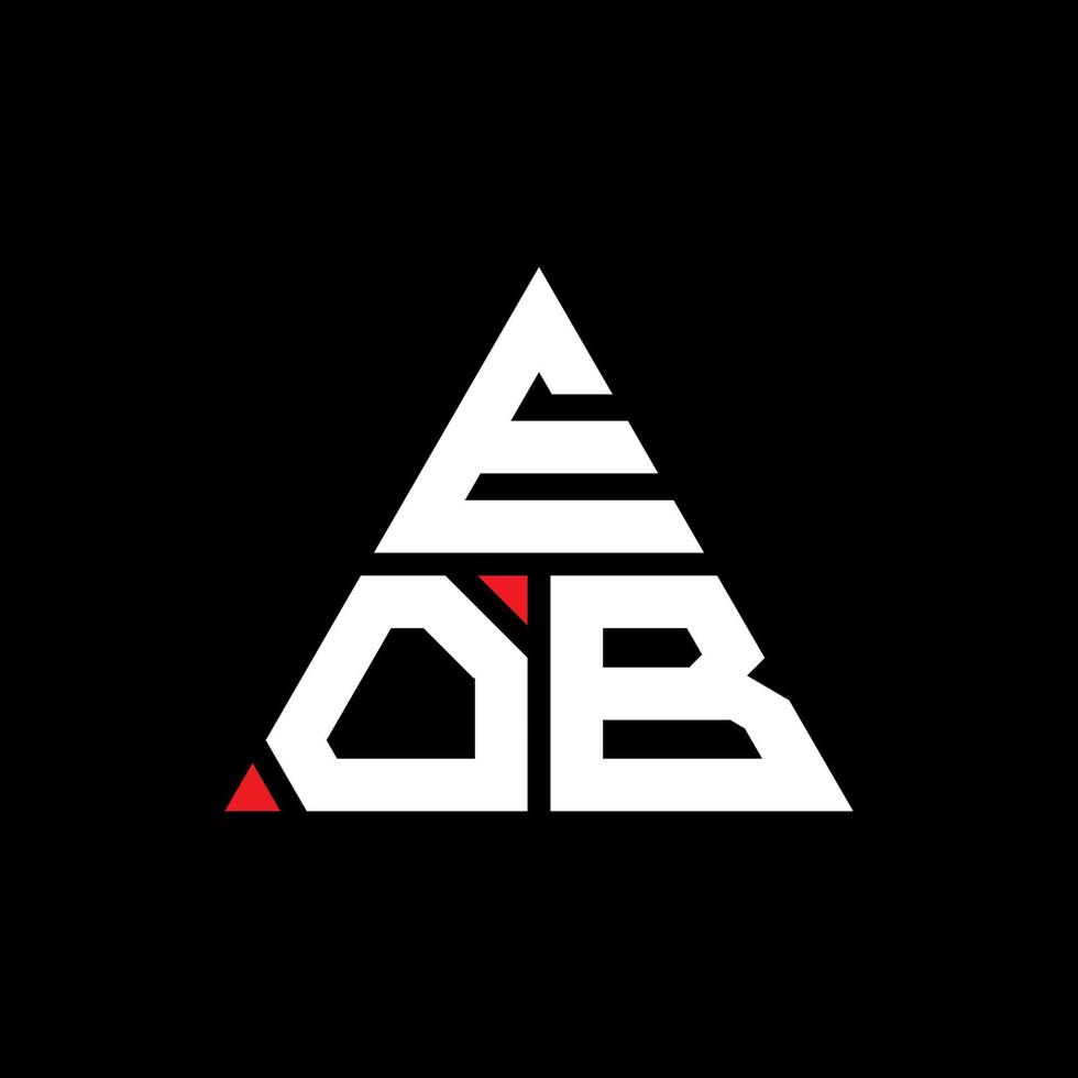 EOB triangle letter logo design with triangle shape. EOB triangle logo design monogram. EOB triangle vector logo template with red color. EOB triangular logo Simple, Elegant, and Luxurious Logo.