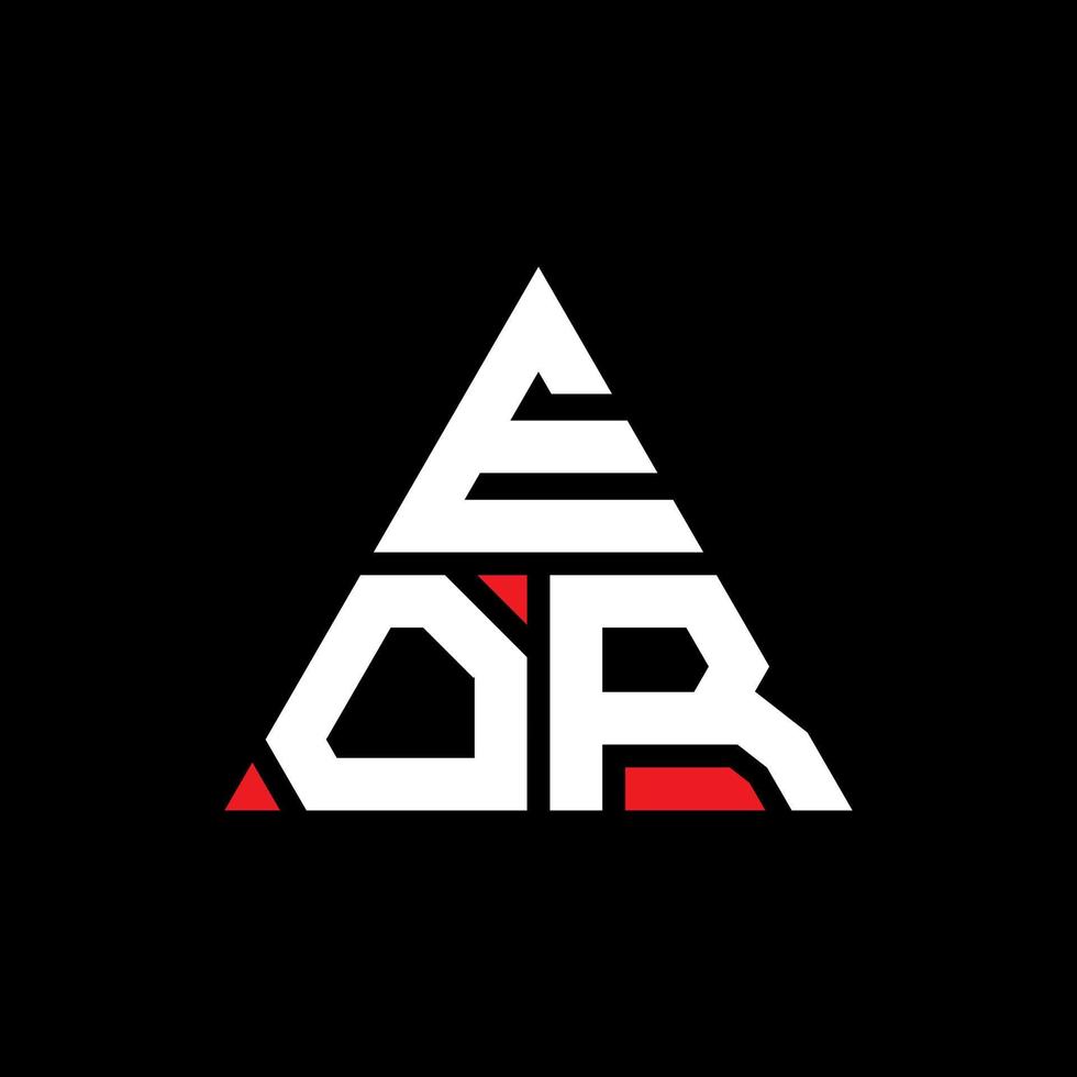 eor diseño de logotipo de letra triangular con forma de triángulo. monograma de diseño de logotipo de triángulo eor. plantilla de logotipo de vector de triángulo eor con color rojo. eor logo triangular logo simple, elegante y lujoso.