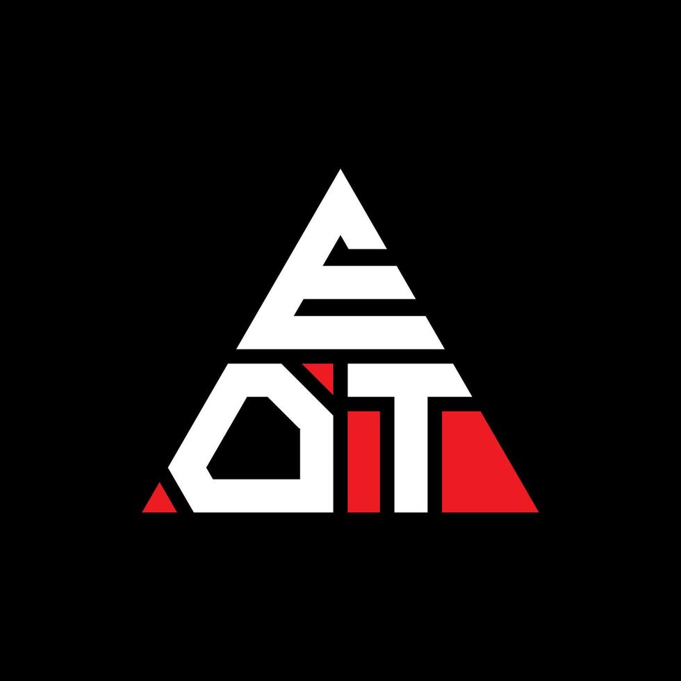 eot diseño de logotipo de letra triangular con forma de triángulo. monograma de diseño de logotipo de triángulo eot. plantilla de logotipo de vector de triángulo eot con color rojo. logotipo triangular eot logotipo simple, elegante y lujoso.