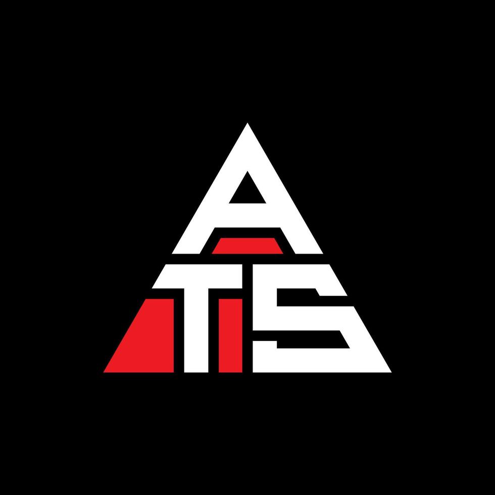 ats diseño de logotipo de letra triangular con forma de triángulo. monograma de diseño de logotipo de triángulo ats. ats plantilla de logotipo de vector de triángulo con color rojo. ats logo triangular logo simple, elegante y lujoso.