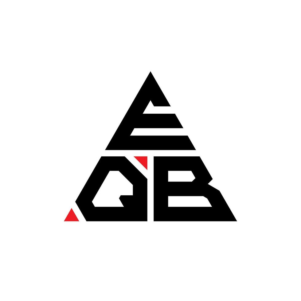 EQB triangle letter logo design with triangle shape. EQB triangle logo design monogram. EQB triangle vector logo template with red color. EQB triangular logo Simple, Elegant, and Luxurious Logo.