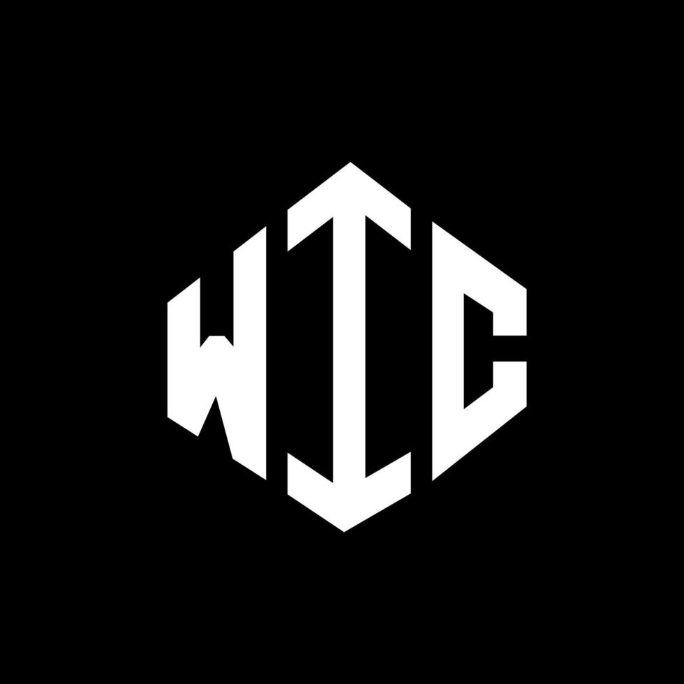 WIC letter logo design with polygon shape. WIC polygon and cube shape logo design. WIC hexagon vector logo template white and black colors. WIC monogram, business and real estate logo.