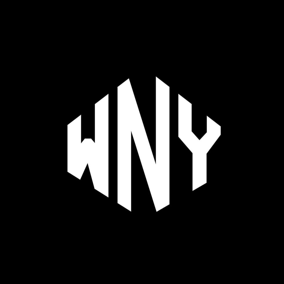 diseño de logotipo de letra wny con forma de polígono. diseño de logotipo en forma de cubo y polígono wny. wny hexágono vector logo plantilla colores blanco y negro. monograma wny, logotipo comercial e inmobiliario.