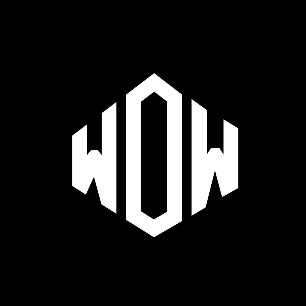 diseño de logotipo de letra wow con forma de polígono. wow diseño de logotipo en forma de polígono y cubo. wow hexágono vector logo plantilla colores blanco y negro. wow monograma, logotipo empresarial y inmobiliario.