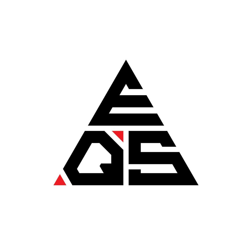 EQS triangle letter logo design with triangle shape. EQS triangle logo design monogram. EQS triangle vector logo template with red color. EQS triangular logo Simple, Elegant, and Luxurious Logo.