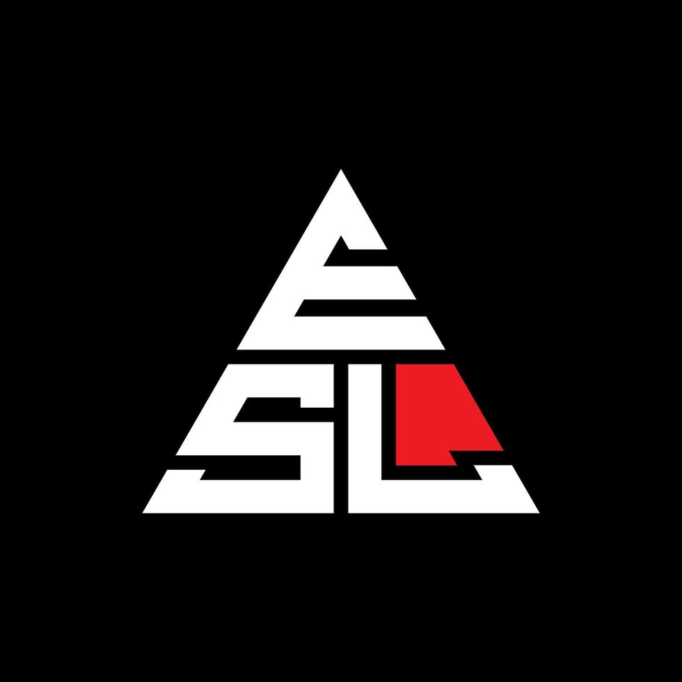 esl diseño de logotipo de letra triangular con forma de triángulo. monograma de diseño de logotipo de triángulo esl. plantilla de logotipo de vector de triángulo esl con color rojo. logotipo triangular esl logotipo simple, elegante y lujoso.