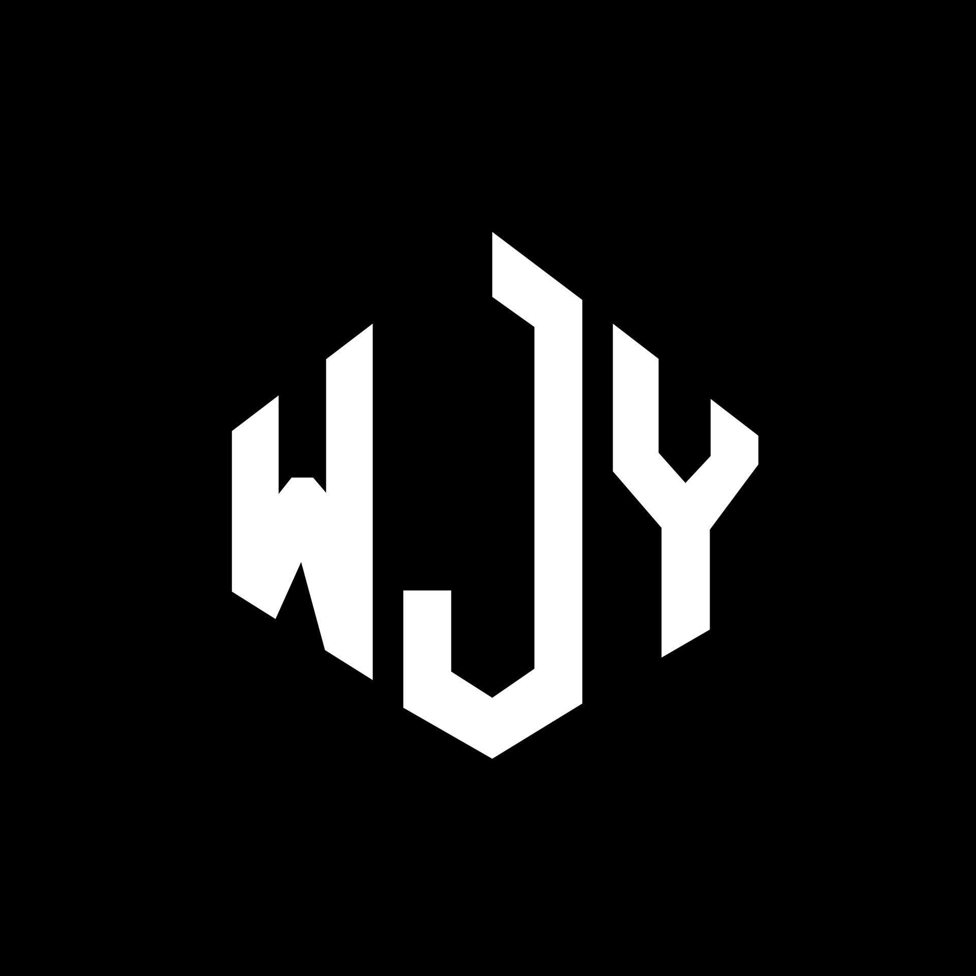 WJY letter logo design with polygon shape. WJY polygon and cube shape