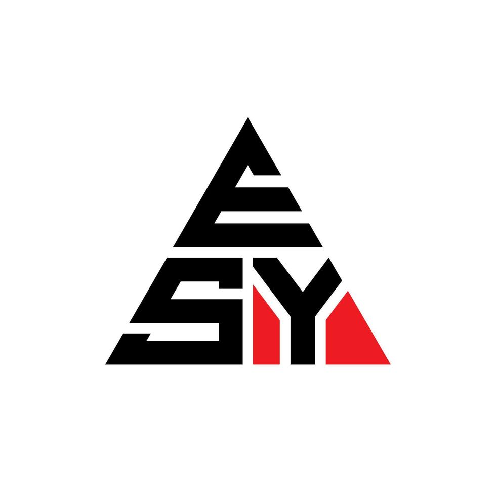 ESY triangle letter logo design with triangle shape. ESY triangle logo design monogram. ESY triangle vector logo template with red color. ESY triangular logo Simple, Elegant, and Luxurious Logo.