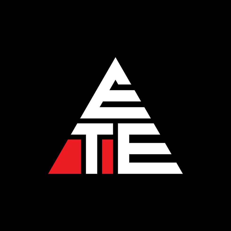 ete diseño de logotipo de letra triangular con forma de triángulo. monograma de diseño de logotipo de triángulo ete. plantilla de logotipo de vector de triángulo ete con color rojo. logotipo triangular ete logotipo simple, elegante y lujoso.