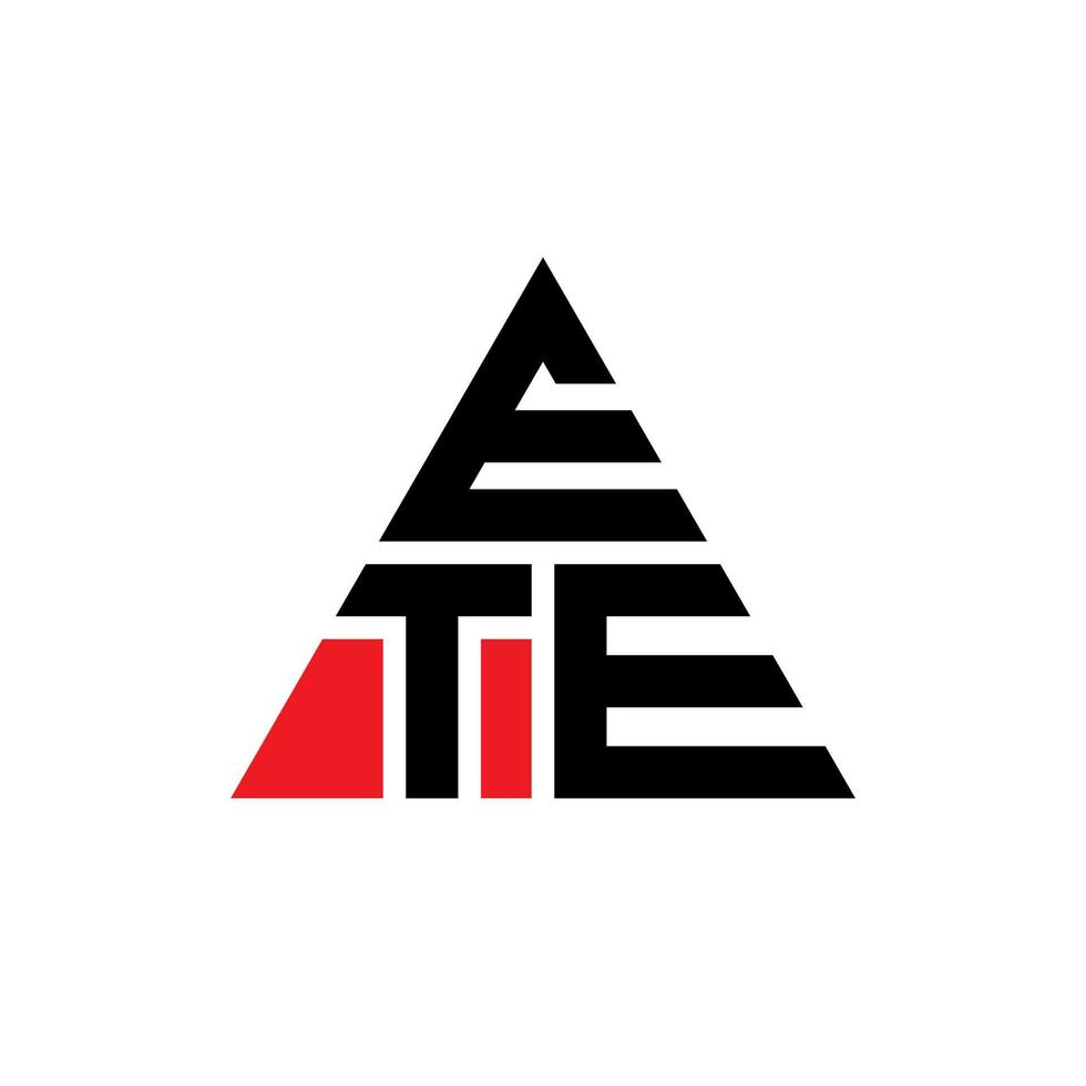 ete diseño de logotipo de letra triangular con forma de triángulo. monograma de diseño de logotipo de triángulo ete. plantilla de logotipo de vector de triángulo ete con color rojo. logotipo triangular ete logotipo simple, elegante y lujoso.