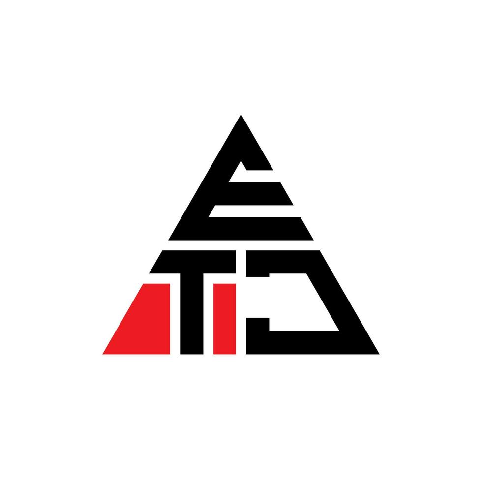 etj diseño de logotipo de letra triangular con forma de triángulo. monograma de diseño del logotipo del triángulo etj. Plantilla de logotipo de vector de triángulo etj con color rojo. logotipo triangular etj logotipo simple, elegante y lujoso.