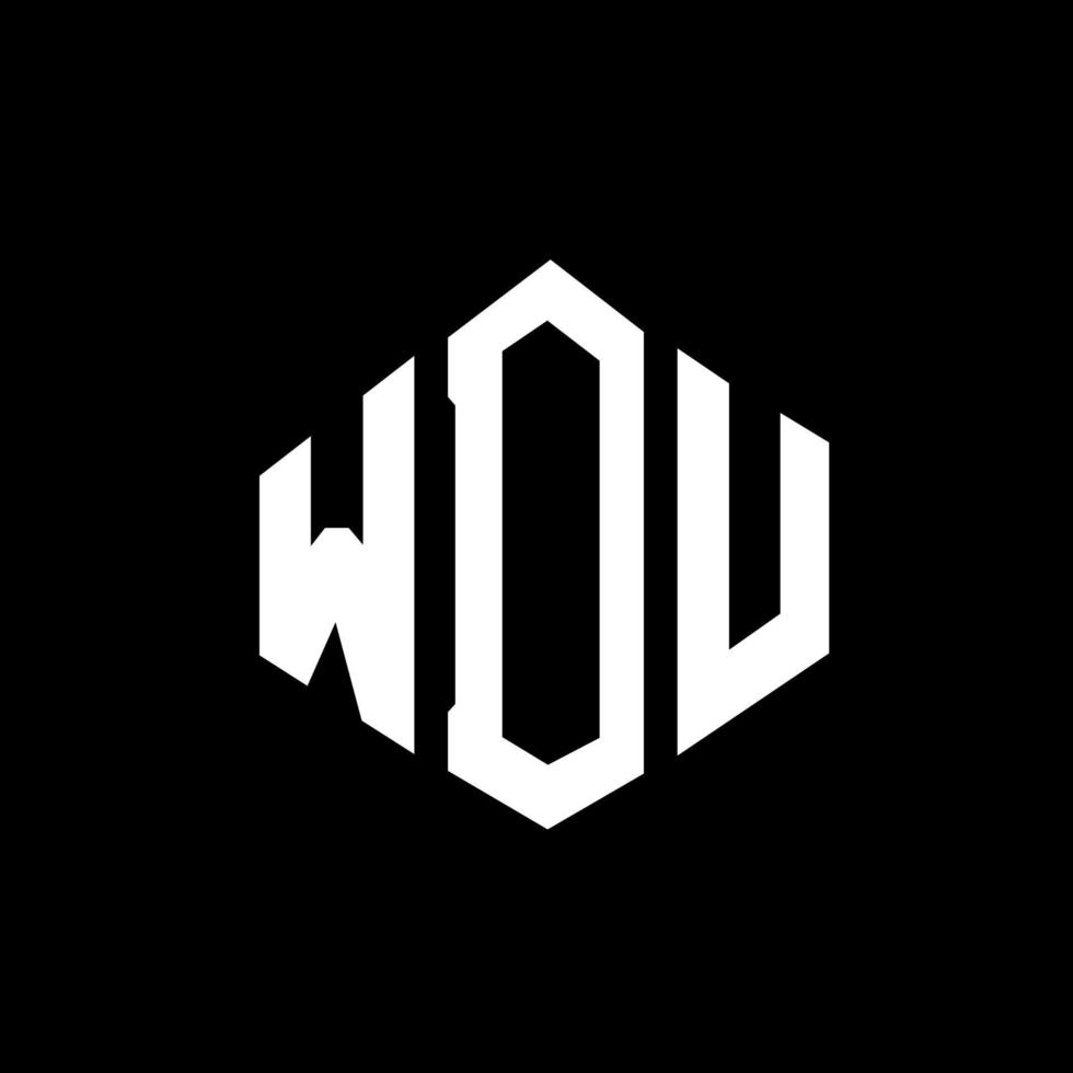 diseño de logotipo de letra wdu con forma de polígono. wdu polígono y diseño de logotipo en forma de cubo. wdu hexágono vector logo plantilla colores blanco y negro. monograma wdu, logotipo empresarial y inmobiliario.