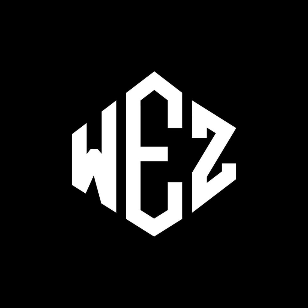 WEZ letter logo design with polygon shape. WEZ polygon and cube shape logo design. WEZ hexagon vector logo template white and black colors. WEZ monogram, business and real estate logo.