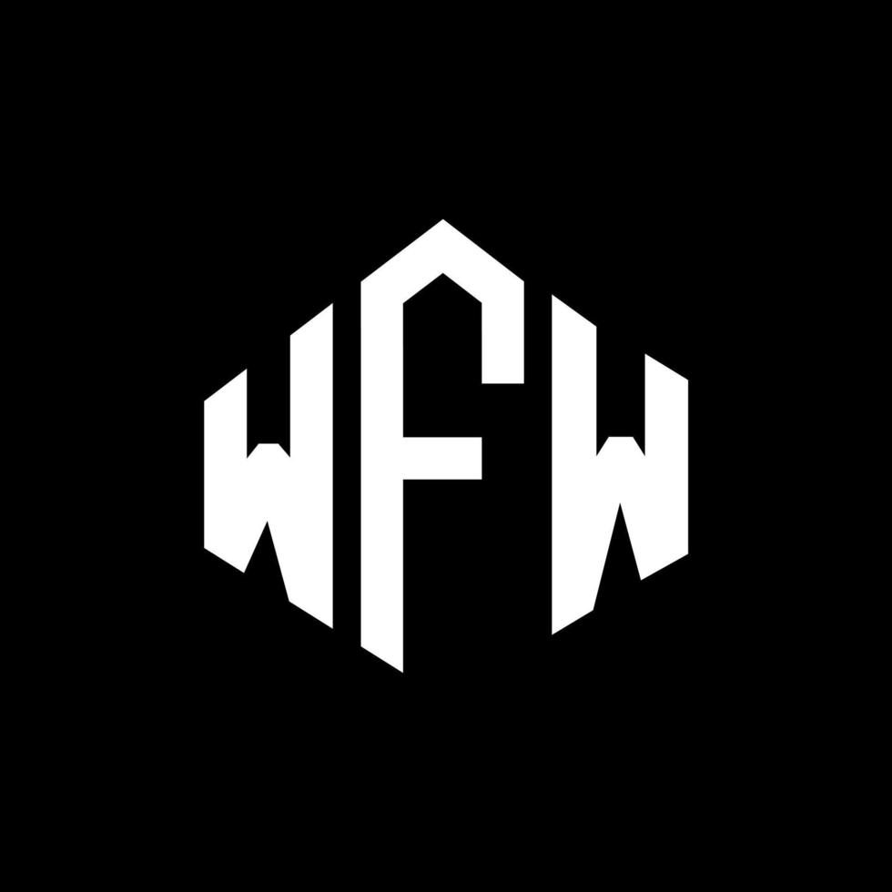 diseño de logotipo de letra wfw con forma de polígono. wfw polígono y diseño de logotipo en forma de cubo. wfw hexágono vector logo plantilla colores blanco y negro. monograma wfw, logotipo comercial y inmobiliario.