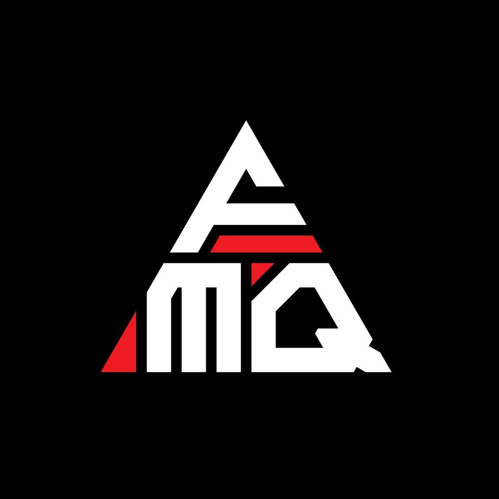 diseño de logotipo de letra triangular fmq con forma de triángulo. monograma de diseño de logotipo de triángulo fmq. plantilla de logotipo de vector de triángulo fmq con color rojo. logotipo triangular fmq logotipo simple, elegante y lujoso.