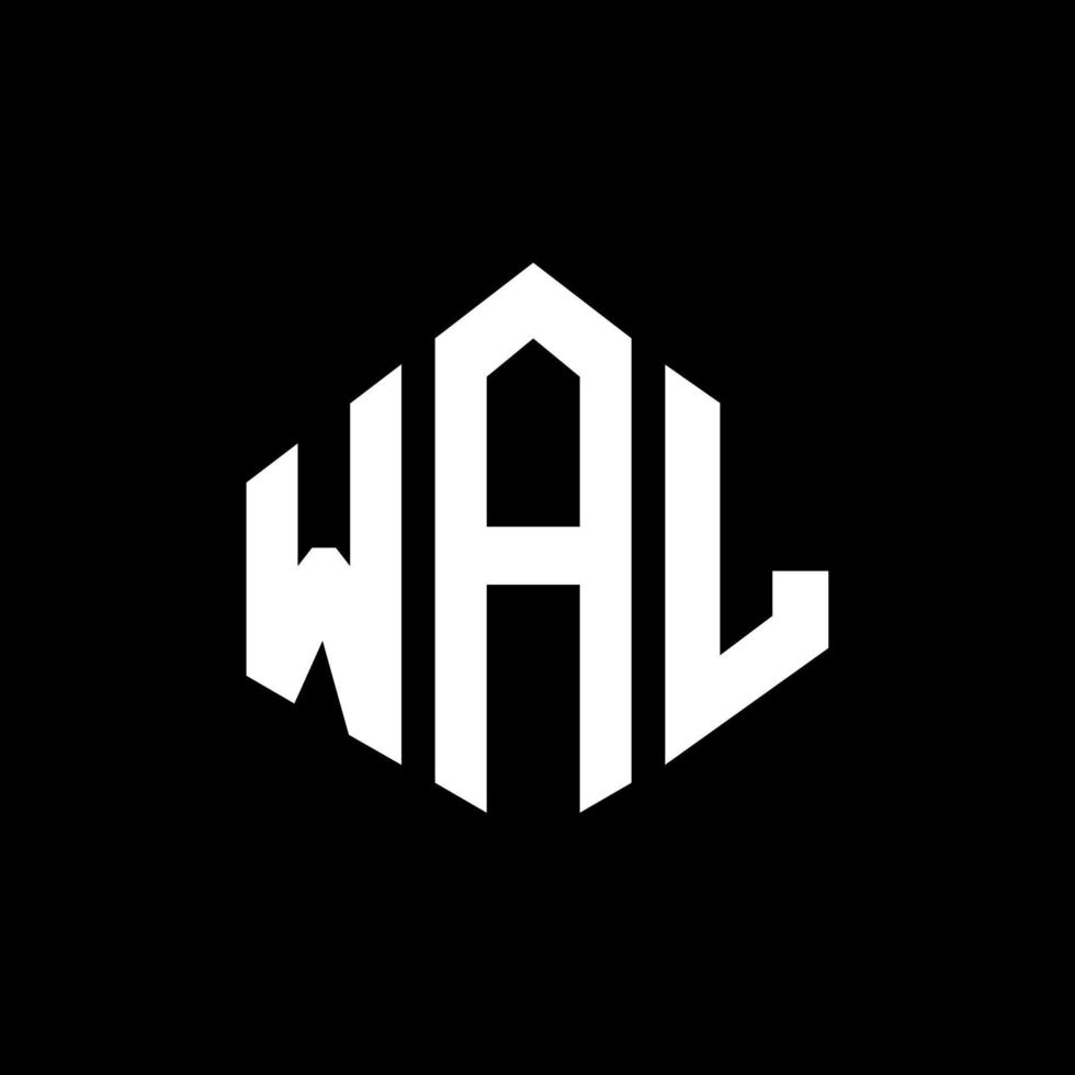 diseño de logotipo de letra wal con forma de polígono. diseño de logotipo en forma de cubo y polígono wal. plantilla de logotipo vectorial hexágono wal colores blanco y negro. monograma wal, logotipo comercial y inmobiliario. vector