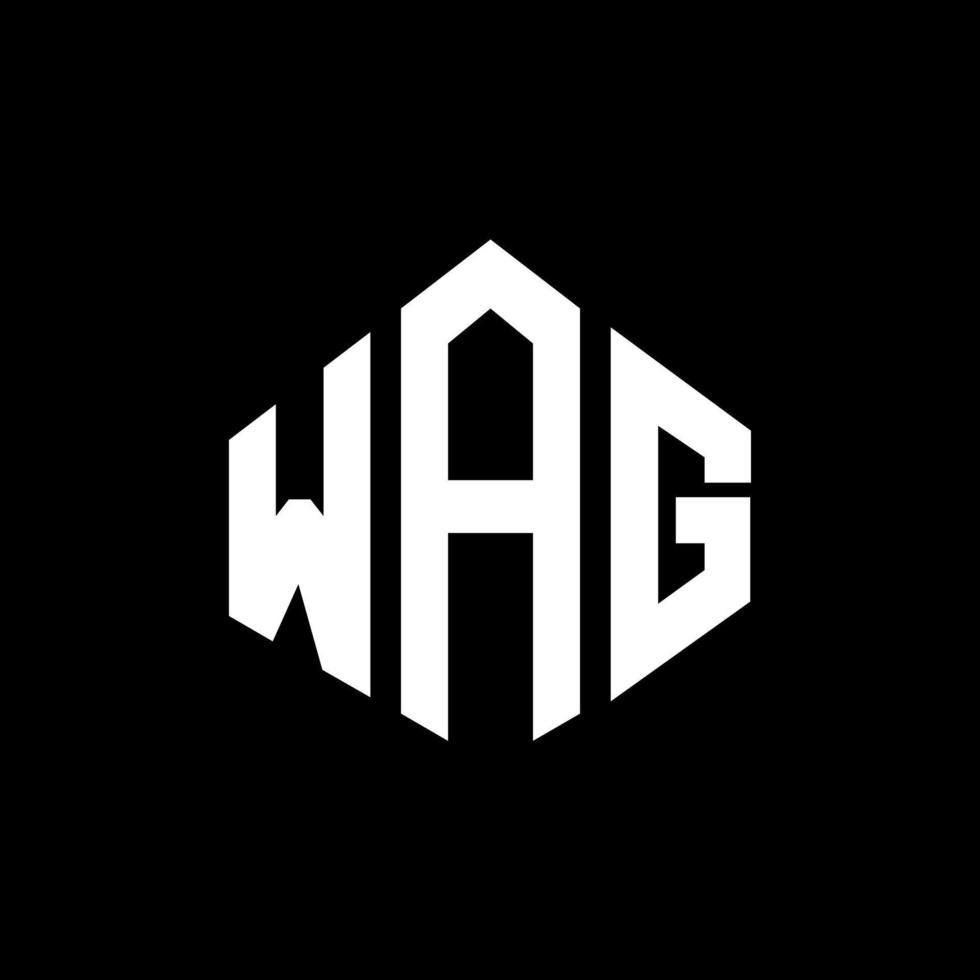WAG letter logo design with polygon shape. WAG polygon and cube shape logo design. WAG hexagon vector logo template white and black colors. WAG monogram, business and real estate logo.
