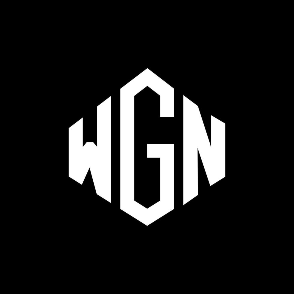 WGN letter logo design with polygon shape. WGN polygon and cube shape logo design. WGN hexagon vector logo template white and black colors. WGN monogram, business and real estate logo.