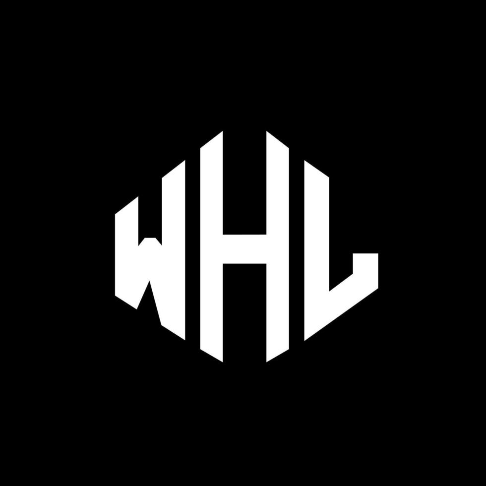 WHL letter logo design with polygon shape. WHL polygon and cube shape logo design. WHL hexagon vector logo template white and black colors. WHL monogram, business and real estate logo.