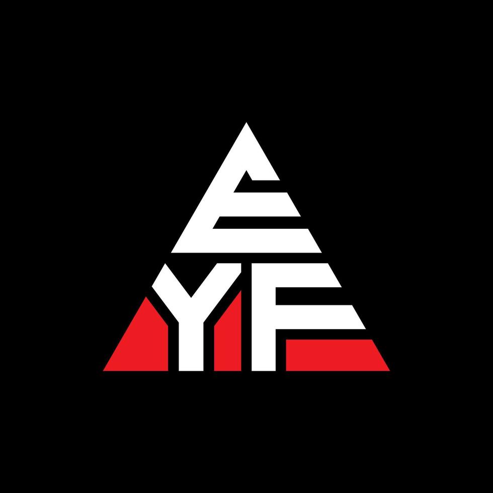 EYF triangle letter logo design with triangle shape. EYF triangle logo design monogram. EYF triangle vector logo template with red color. EYF triangular logo Simple, Elegant, and Luxurious Logo.