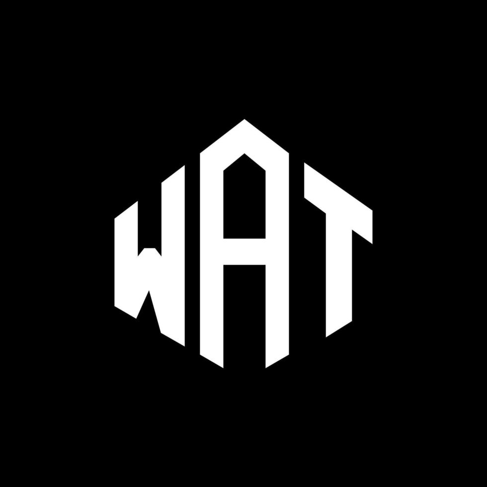 WAT letter logo design with polygon shape. WAT polygon and cube shape logo design. WAT hexagon vector logo template white and black colors. WAT monogram, business and real estate logo.