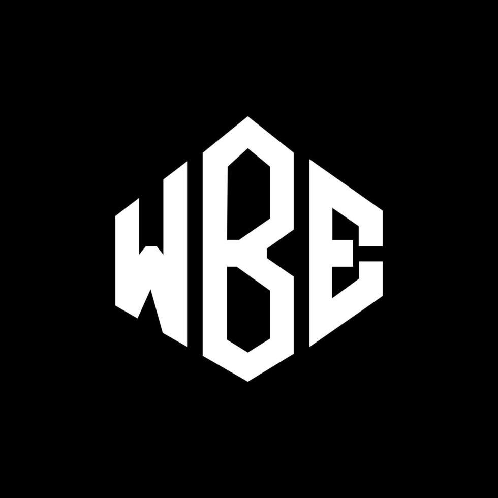 diseño de logotipo de letra wbe con forma de polígono. diseño de logotipo de forma de cubo y polígono wbe. wbe hexágono vector logo plantilla colores blanco y negro. monograma wbe, logotipo comercial e inmobiliario.