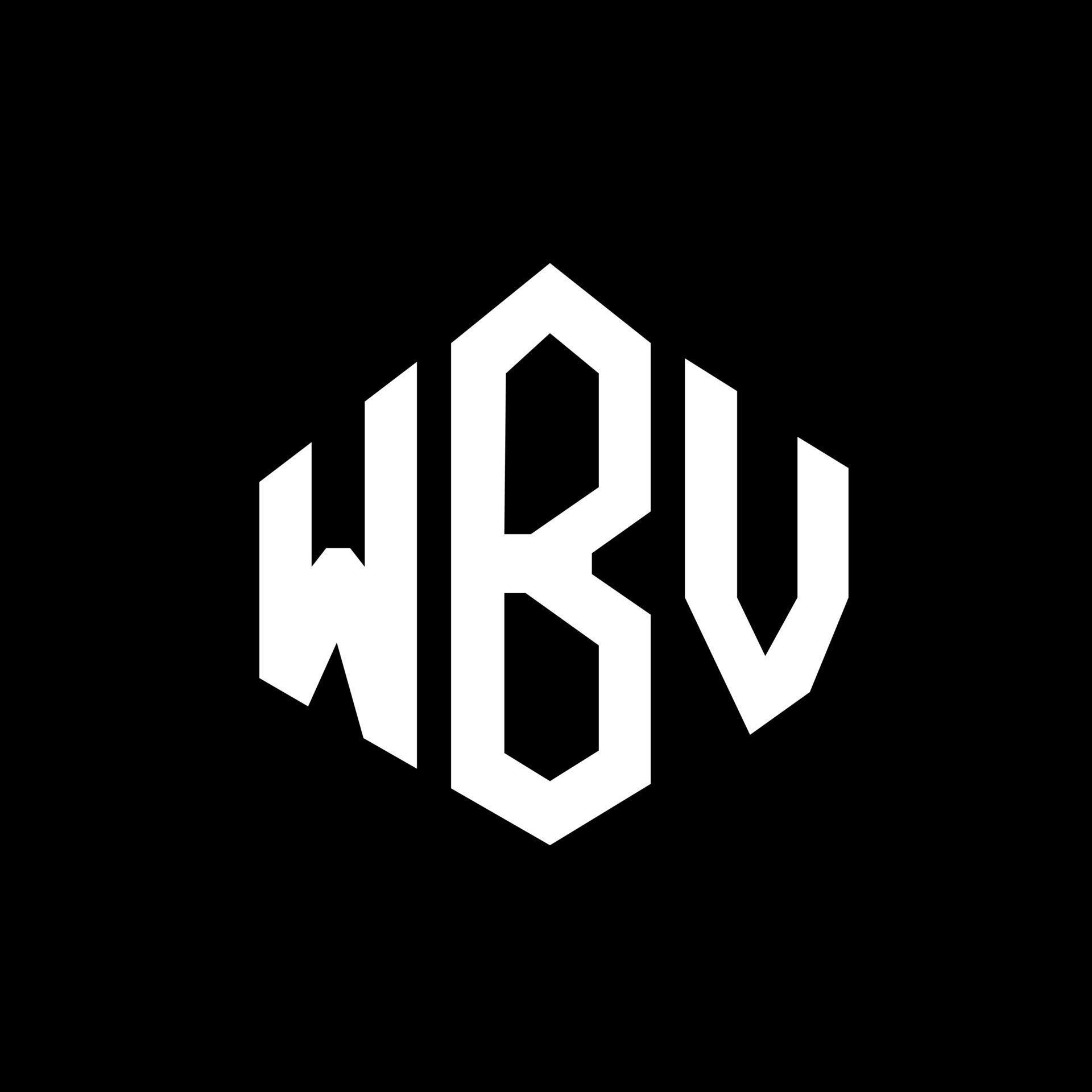 WBV letter logo design with polygon shape. WBV polygon and cube shape logo design. WBV hexagon