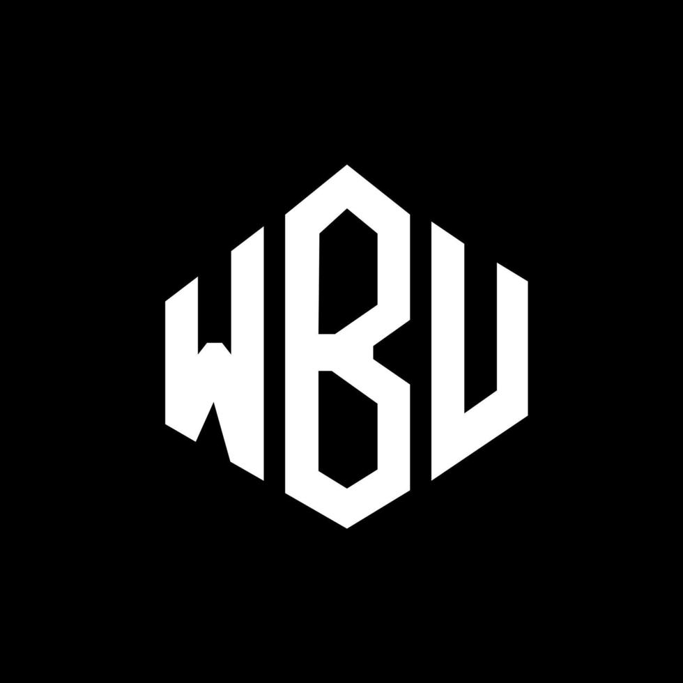 WBU letter logo design with polygon shape. WBU polygon and cube shape logo design. WBU hexagon vector logo template white and black colors. WBU monogram, business and real estate logo.