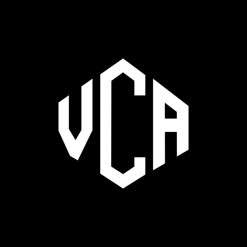 VCA letter logo design with polygon shape. VCA polygon and cube shape logo design. VCA hexagon vector logo template white and black colors. VCA monogram, business and real estate logo.