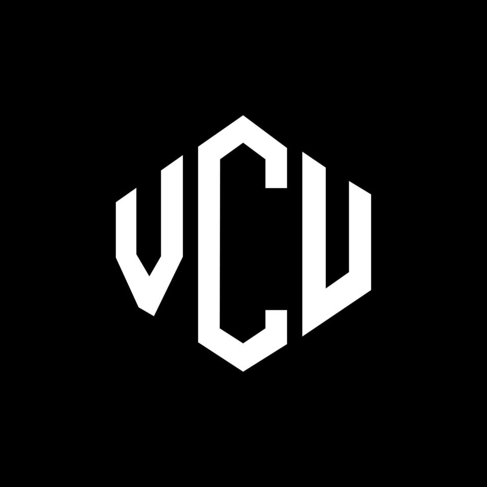 VCU letter logo design with polygon shape. VCU polygon and cube shape logo design. VCU hexagon vector logo template white and black colors. VCU monogram, business and real estate logo.