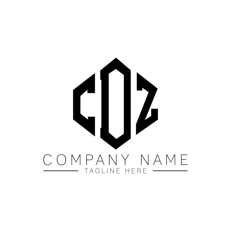 CDZ letter logo design with polygon shape. CDZ polygon and cube shape logo design. CDZ hexagon vector logo template white and black colors. CDZ monogram, business and real estate logo.