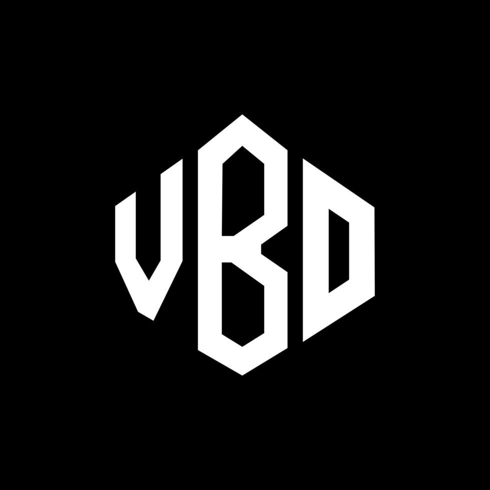 diseño de logotipo de letra vbo con forma de polígono. diseño de logotipo en forma de cubo y polígono vbo. Plantilla de logotipo vectorial hexagonal vbo colores blanco y negro. Monograma vbo, logotipo comercial y inmobiliario. vector